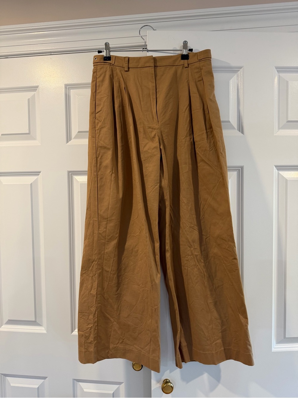 Abercrombie & Fitch Wide-Leg Pleated Chinos - Tan